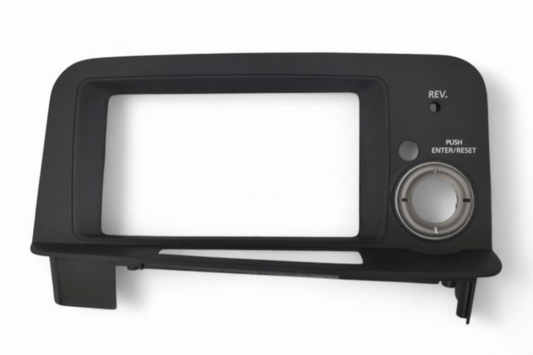 GRID RACING MFD Front Panel Finisher for Skyline BNR34 GTR in ABS resin with UV-resistant coating, designed for OEM fitment and restoration.