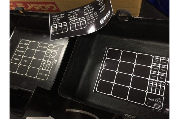GRID RACING Dry Carbon Fuse Box Cover with Labels - Skyline BCNR33 BNR34 #337161026