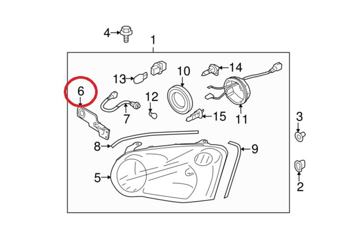SUBARU Right Headlamp Bracket - Impreza GDB ##456101004 SUBARU
