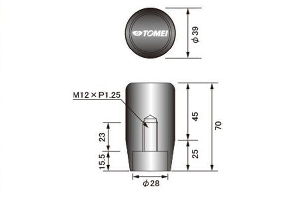 TOMEI POWERED Shift Knob Short Type - 70mm M12-V2 6TH ##612111087