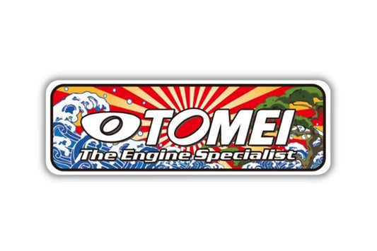 Наклейка в японском стиле TOMEI POWERED - логотип белого/черного цвета