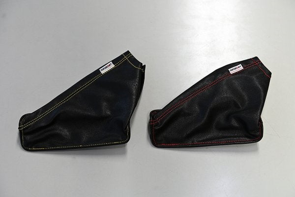 TOP SECRET Side Brake Lever Boot Red/Gold Stitching - Skyline BNR32 BCNR33 BNR34