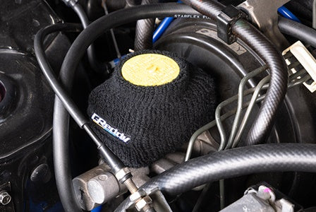 GREDDY Reservoir Tank Cover - Black/Blue