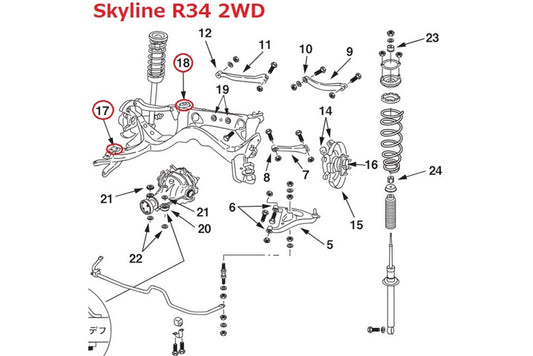 NISMO Rear Suspension Mount Bush Kit - R32 R33 R34 S13 #660132038
