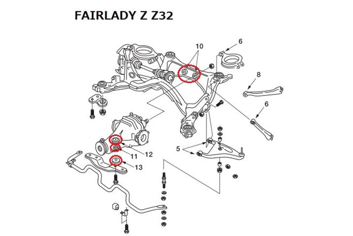 Комплект усиленных втулок крепления дифференциала NISMO - Skyline BNR32 BCNR33 BNR34 ##660151475