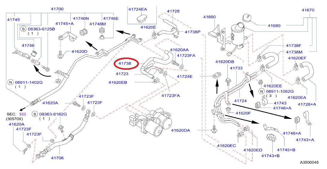NISMO Heritage Suction Hose - Skyline BNR32 #660152019 NISMO