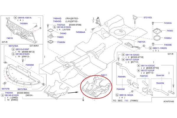 Нижняя передняя крышка NISSAN - Skyline BCNR33 ##663101968