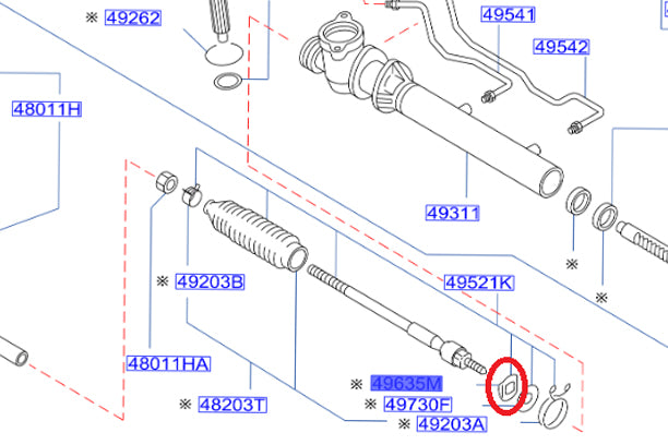 NISSAN Боковая пластина замка Внутренняя рулевая тяга - BNR34 R34 ##663121627