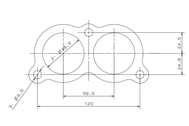 FUJITSUBO Muffler Gasket Dual 50mm 1.97" Exhaust Gasket #759141011