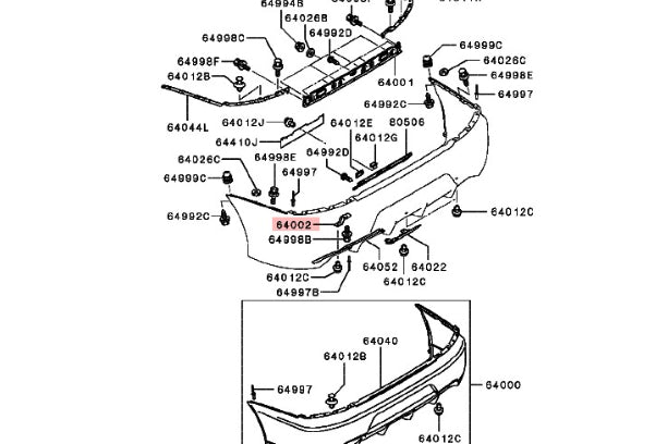 Кронштейн заднего бампера Mitsubishi - CT9A ##868101073