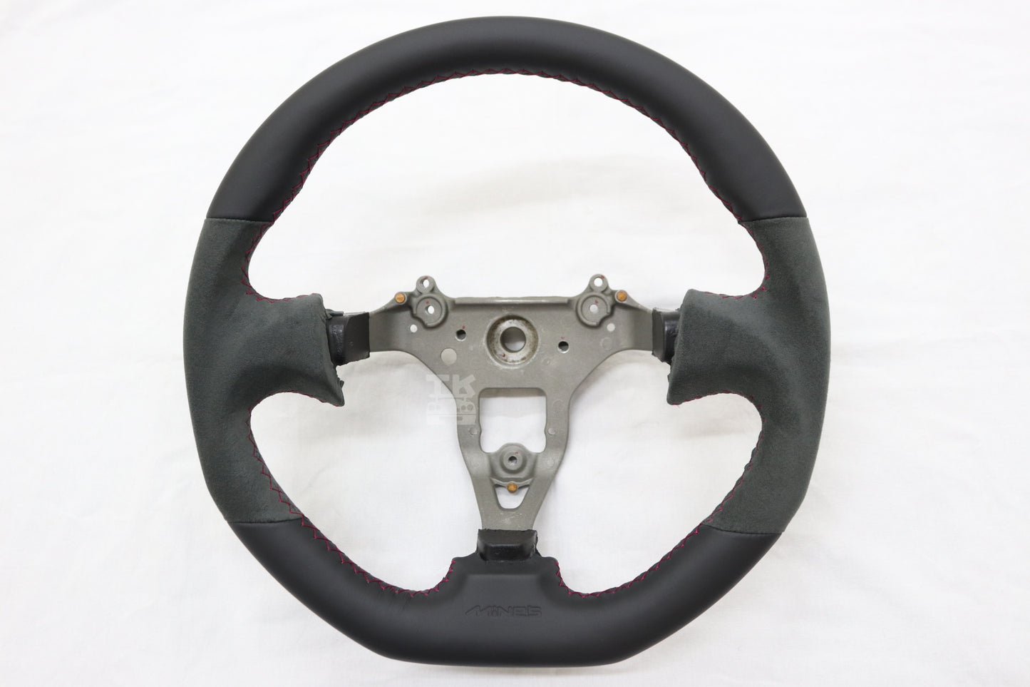 MINE'S Leather D-Shape Steering Wheel Red Stitch - BNR34 ##875111001