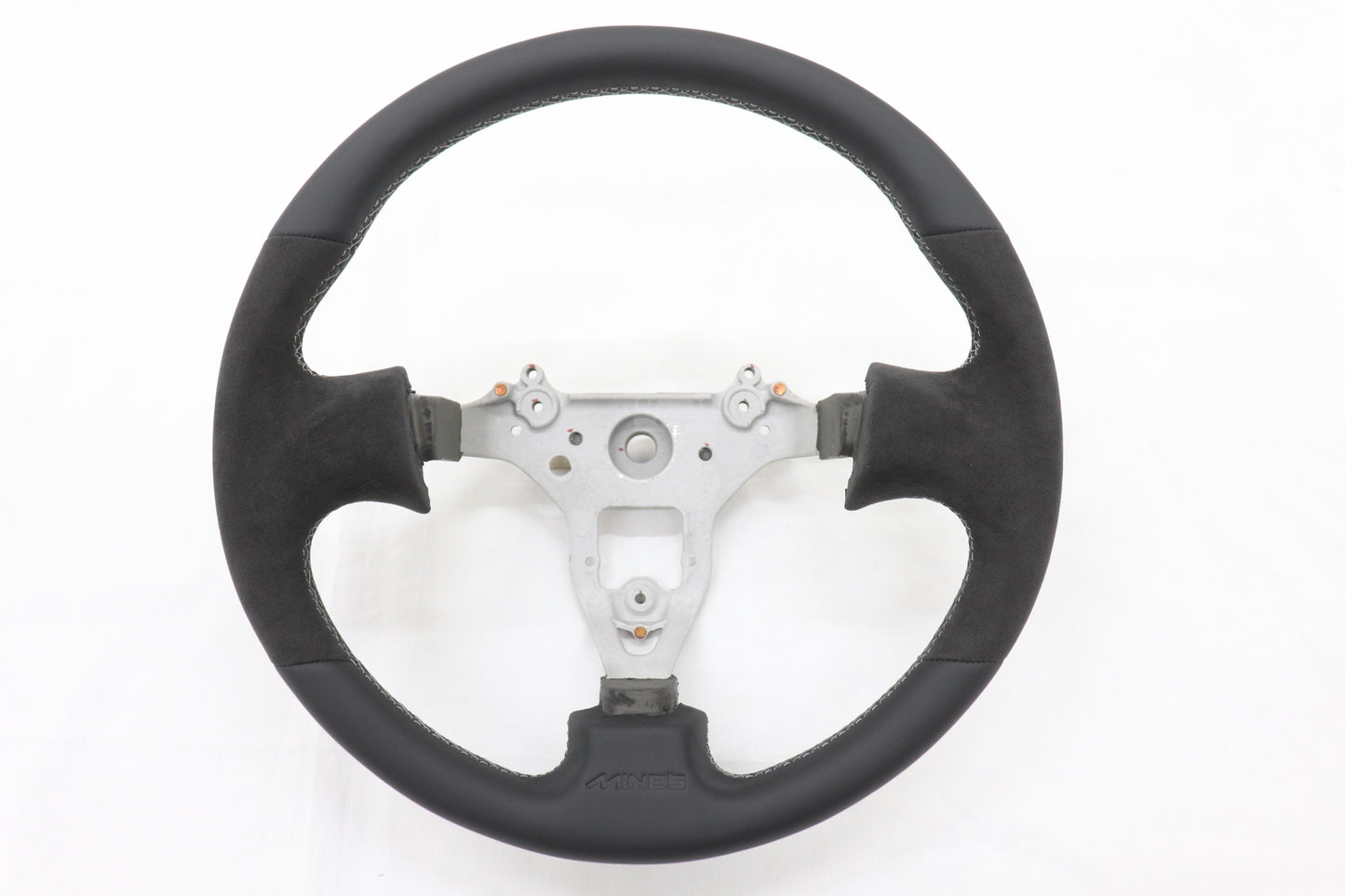MINE'S Leather Steering Wheel Type II Gray Stitch - Skyline BNR34 ##875111032