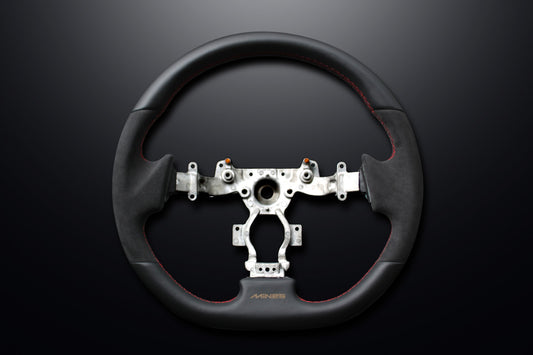 MINE'S Leather Steering Wheel Red Stitch - R35 GTR ##875111033