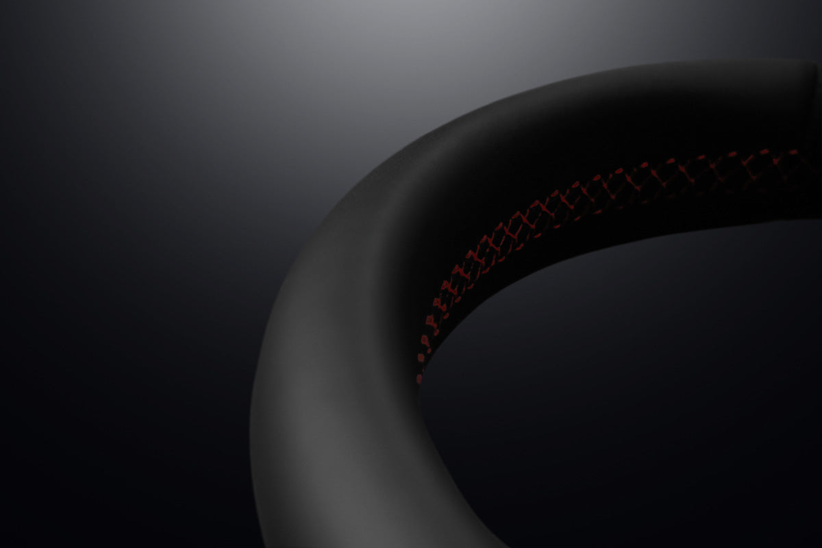 MINE'S Leather Steering Wheel Red Stitch - R35 GTR ##875111033