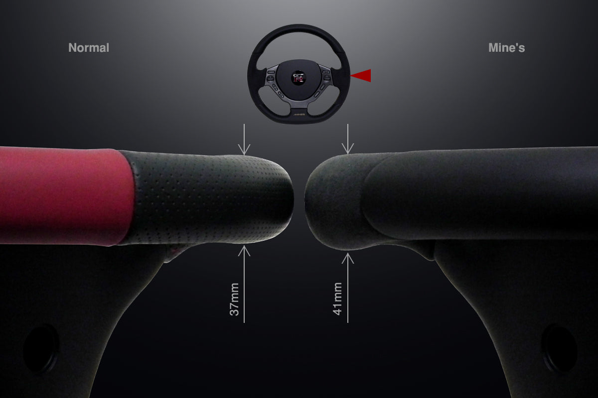 MINE'S Leather Steering Wheel Red Stitch - R35 GTR ##875111033