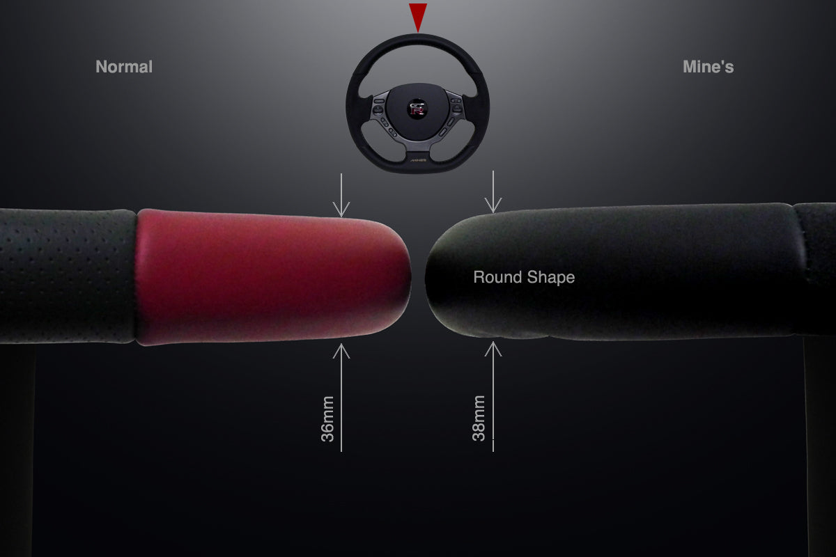 MINE'S Leather Steering Wheel Red Stitch - R35 GTR ##875111033