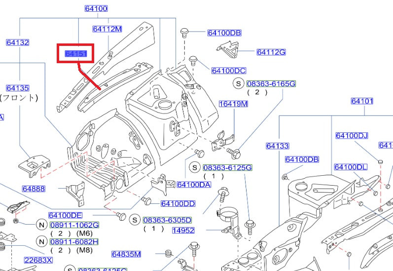NISSAN Hood Ridge Reinforcement RHS - R32 BNR32 ##663101927