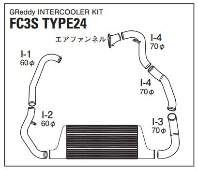 TRUST Greddy Intercooler Kit Front Mount TYPE24F - FC3S ##618121217 - Trust Kikaku