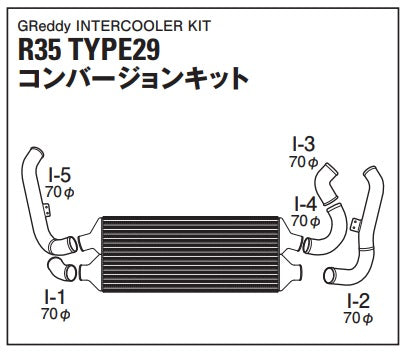 TRUST Greddy Intercooler Kit Front Mount Conversion Kit TYPE29F - R35 ##618121441 - Trust Kikaku
