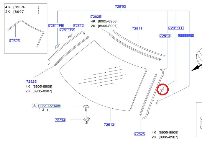 NISMO Heritage Front Windshield Clip - BNR32 #660102051 NISMO