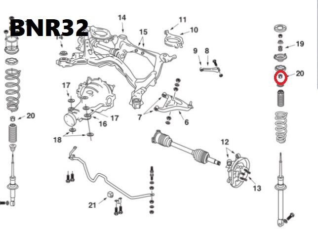 NISMO Lower Reinforced Upper Mount Bush - Silvia S14 S15 Fairlady Z32 Skyline BNR32 BCNR33 BNR34 56218-RS580 ##660102218