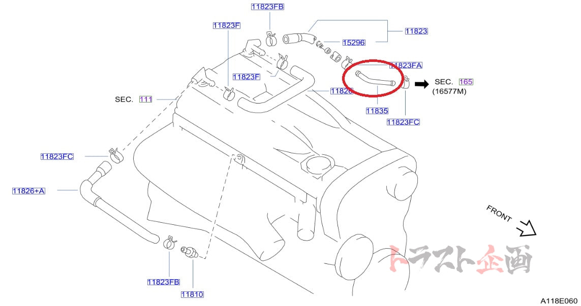 NISMO Heritage Blow By Gas Hose - BNR32 ##660121967 - Trust Kikaku