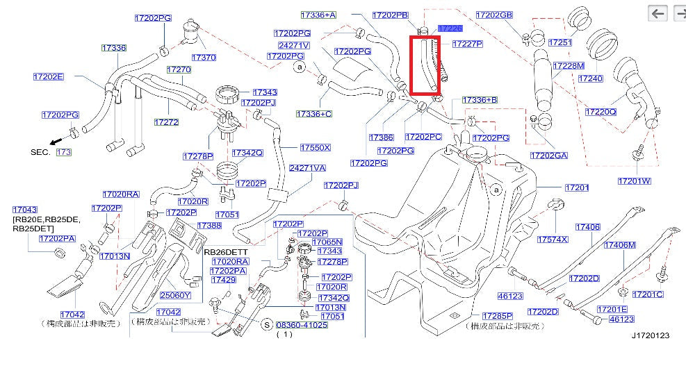 NISMO Heritage Ventilation Hose - BCNR33 BNR34 ##660122158 NISMO
