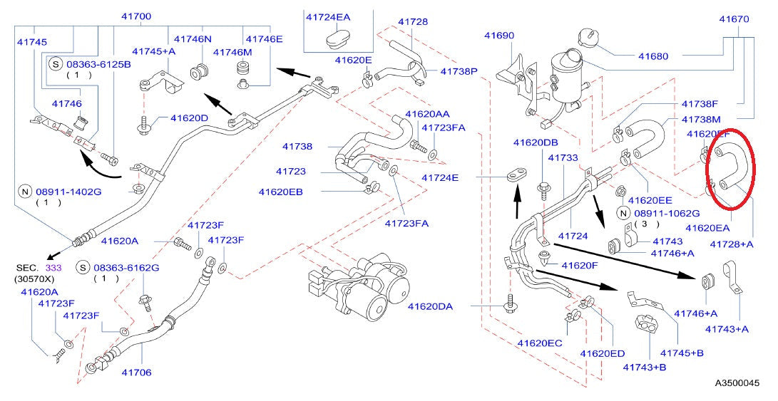 NISMO Heritage Return Hose - Skyline BNR32 #660152018 NISMO