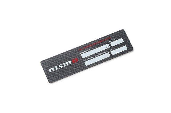 NISMO Oil Change Plate Carbon Sticker #660192452