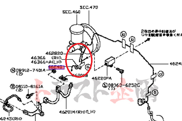 NISMO Heritage Front Brake Line RHS - BNR32 1989/08- Non-ABS ##660222020 - Trust Kikaku