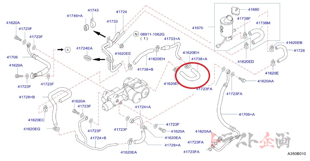 NISMO Heritage Suction Hose - Skyline BNR34 #660222089 NISMO