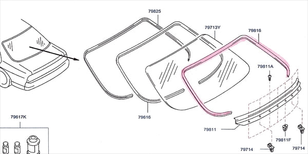 NISSAN Rear Window Outer Weatherstrip - Skyline R33 BCNR33 #663101776