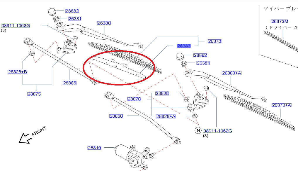 NISSAN Передний стеклоочиститель - Skyline BNR34 #663101901
