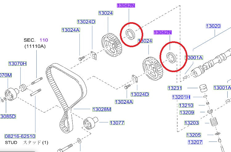 Сальник распредвала NISSAN - BNR34 #663121618