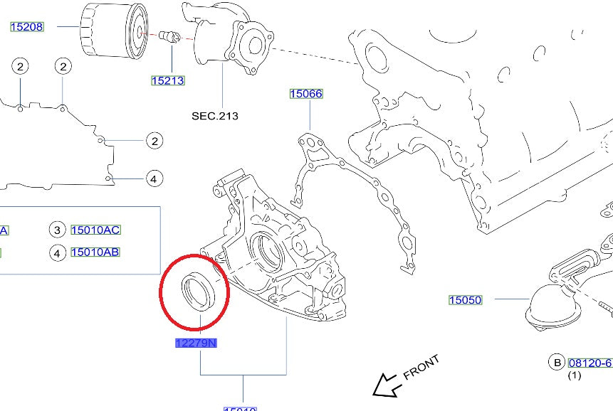 Сальник коленчатого вала NISSAN - BNR34 #663121690