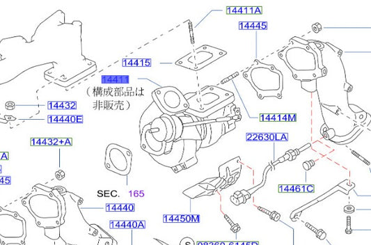 Турбина турбокомпрессора NISSAN - BNR34 ##663121702