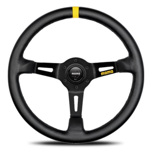 MOMO Steering Wheel MOD.08 Leather/Black Spoke ##872111042 MOMO