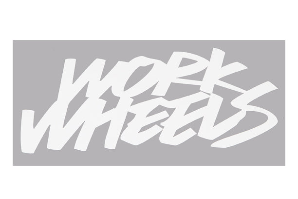 Белая наклейка на колесо WORK