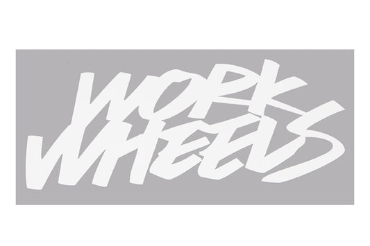 Белая наклейка на колесо WORK