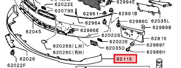 Mitsubishi Front Lip Spoiler Blue Metallic - Evo9 CT9A ##868101019 MITSUBISHI