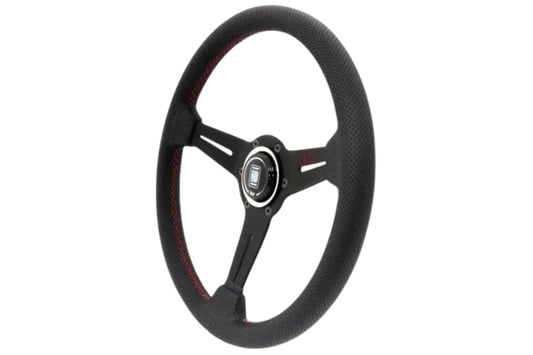 NARDI ND SPORTS Type A Black Leather/Black Spoke - Red Stitching #101111001