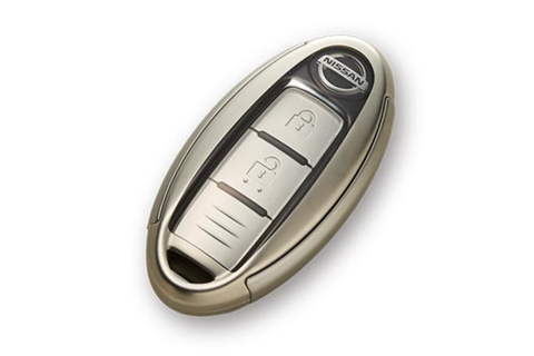 NISSAN Intelligent Key Case Full Cover Type - Matte Chrome Silver/Blue