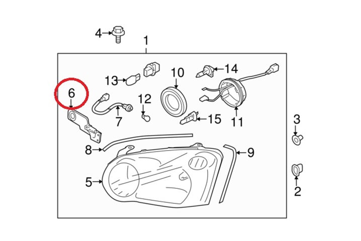 SUBARU Left Headlamp Bracket - Impreza GDB ##456101005