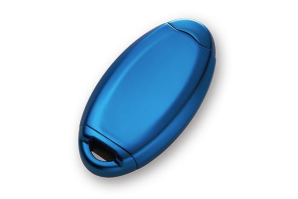 NISSAN Intelligent Key Case Full Cover Type - Matte Chrome Silver/Blue