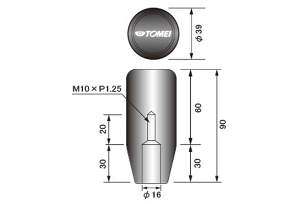 Ручка переключения передач TOMEI POWERED длинная - 90 мм M10-V2 ##612111088 