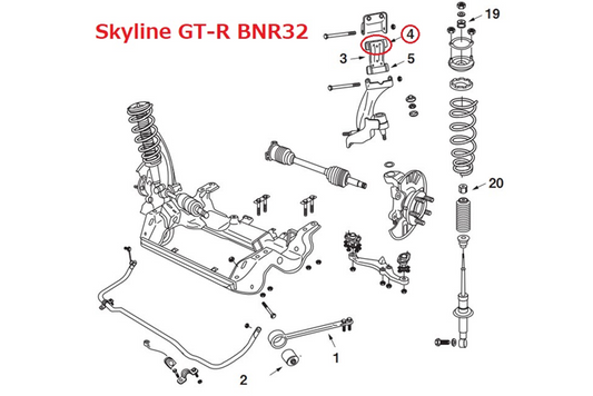 NISMO Front Upper Link Bush Body Side - BNR32 Z32 #660131472