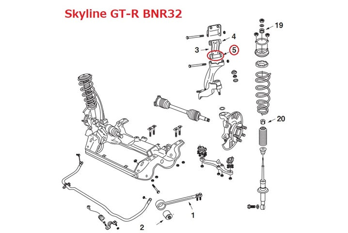 NISMO Front Upper Link Bush, Third Link Side - Skyline BNR32 Fairlady Z32
