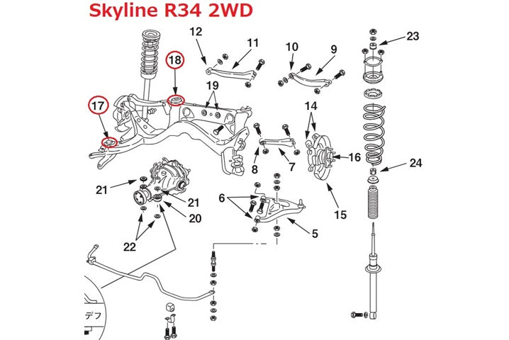 NISMO Rear Suspension Mount Bush Kit - Skyline R32 R33 R34 Silvia S13 
