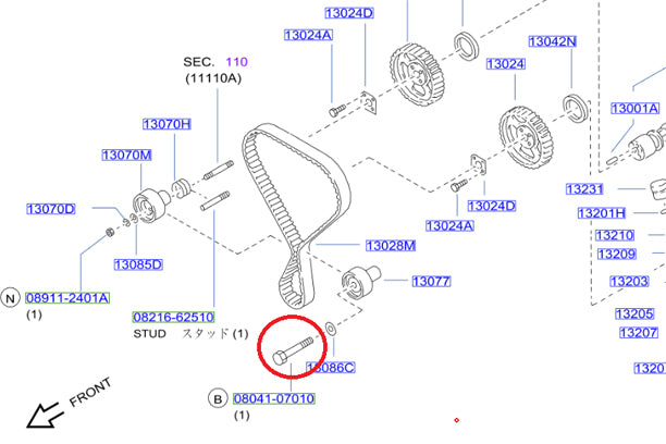 NISSAN Болт шкива коленчатого вала - R32 R33 R34 BNR32 BCNR33 BNR34 ##663121748 