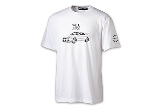 NISSAN Skyline GT-R R34 T-Shirt - White S-3L Size